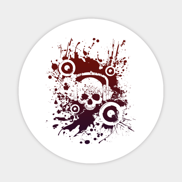 Techno Dark Skull DJ Speaker Magnet by shirtontour